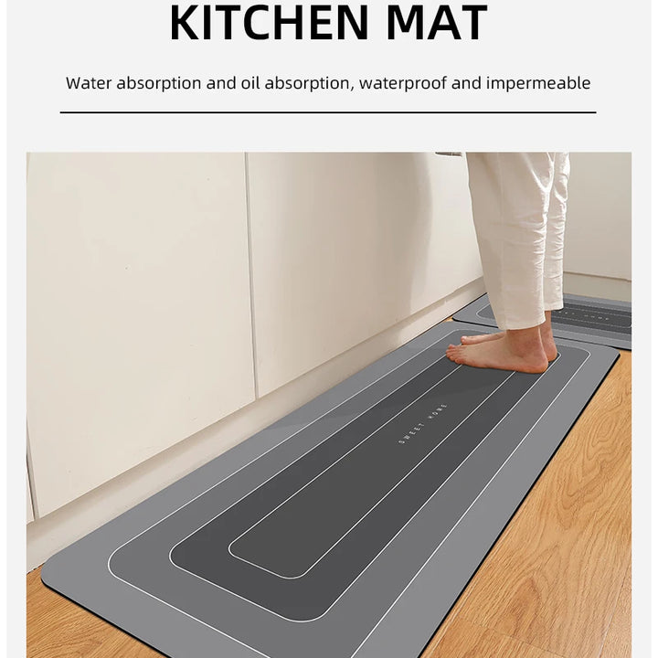 1PCS Kitchen Floor Mat Waterproof, Anti-skid, Anti-dirty Foot Mat Household Door Mat, Door Mat Carpet, Diatomite Door Mat