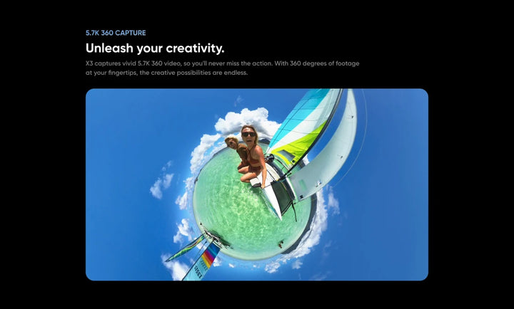 Câmera de ação Insta360 X3 4K