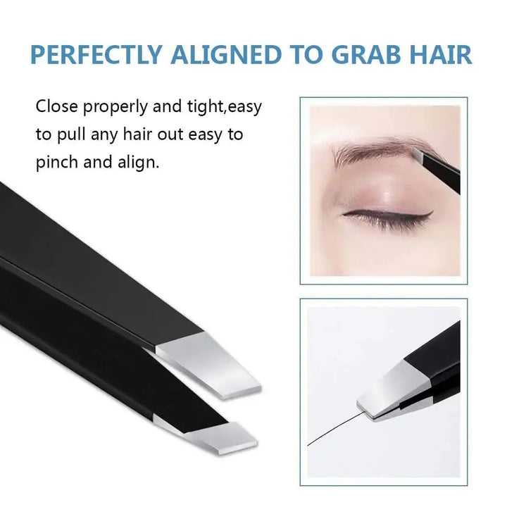 4 Pack Tweezers Set - Professional Stainless Steel Tweezers for Men and Women, Precision Eyebrow Tweezers for Facial Hair, Chin,