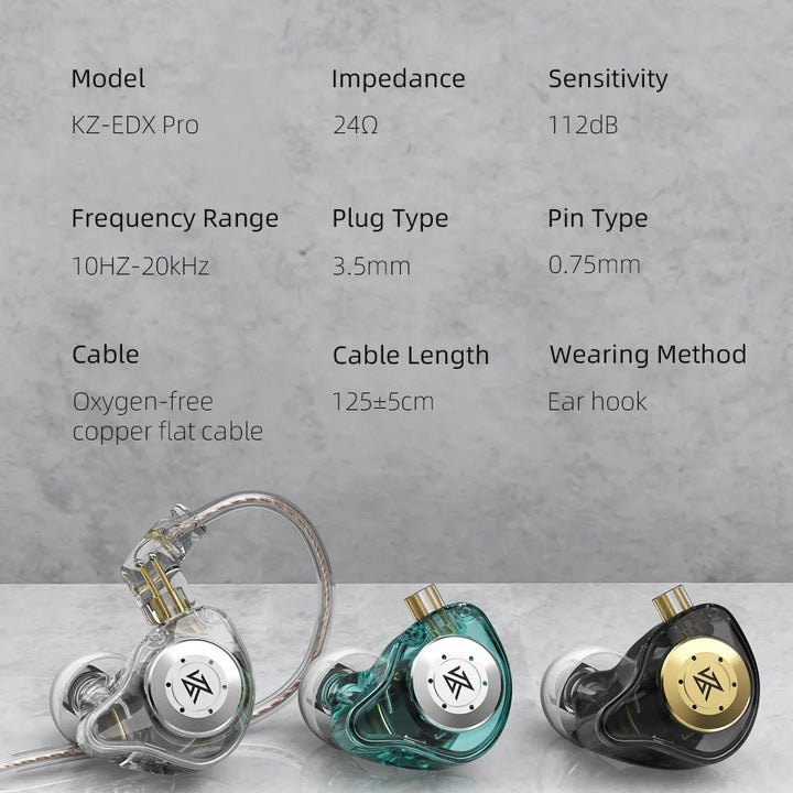 KZ EDX pro Earphones Bass In Ear Monitor Headphones Sport Noise Cancelling HIFI Headset New Arrival!