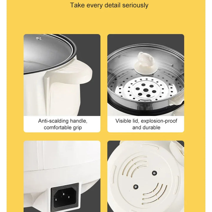 220V Multi Cookers Single/Double Layer Electric Pot 1-2 People Household Non-stick Pan Hot Pot Rice Cooker Cooking Appliances