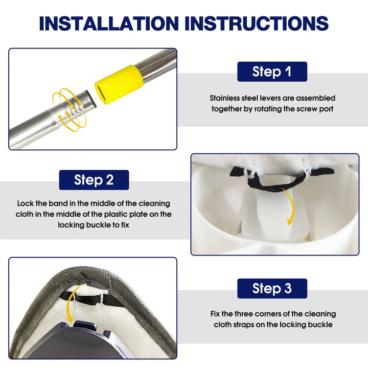 Rotatable Telescopic Triangle Mop 360° Spin Cleaning Mop Squeeze Wet And Dry Use Water Absorption For Home Floor Ceiling