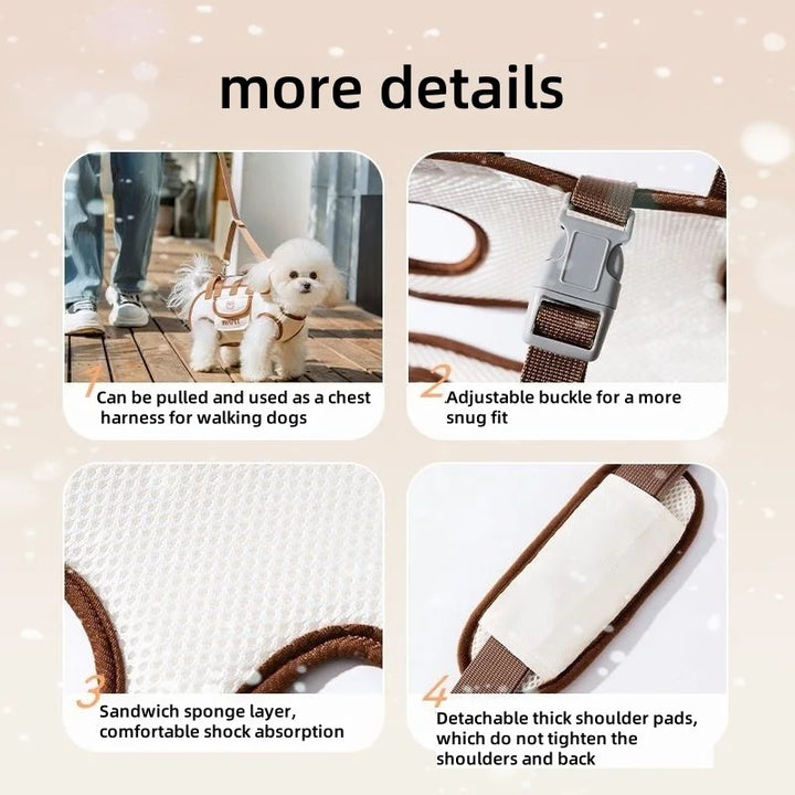 Dog Outing Backpack with Both Shoulders and Pets Carry Backpack Portable Breathable Crossbody Strap Pet Supplies