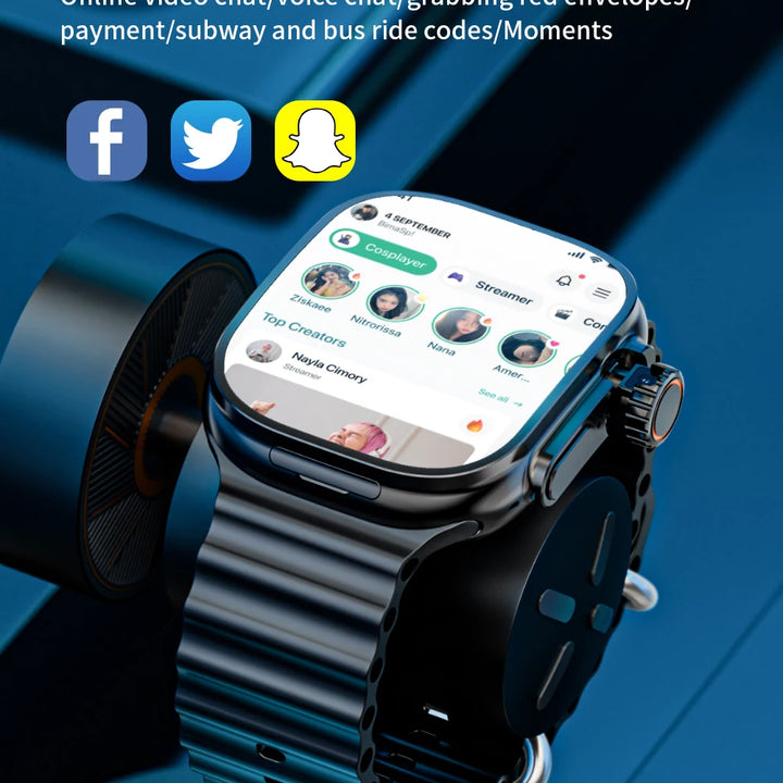 JC02 Pro 5G Smartwatch 2.29inch Amoled Curved Display S10 Ultra 3 Smart Watch With Rotary Camera GPS WIFI NFC Compass Video Call