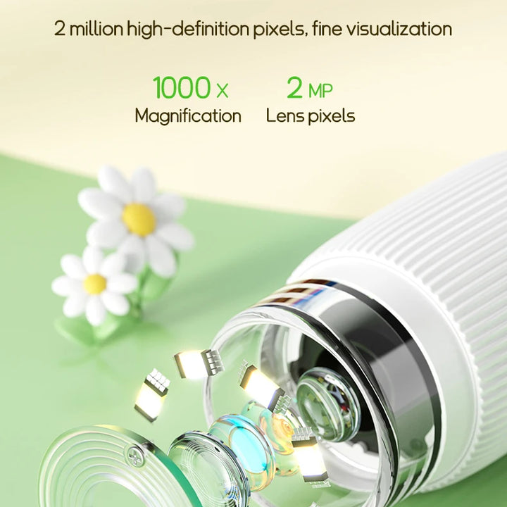 Microscope for Kids Children Microscope with 2 Inch Screen 1000x Zoom Mini Handheld Microscope Camera Christmas Birthday Gifts