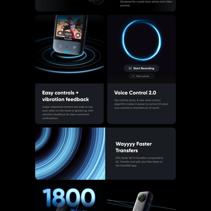 Câmera de ação Insta360 X3 4K