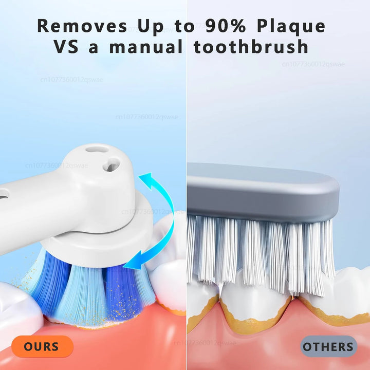 Electric Toothbrush Intelligent 5 Modes Cleaning Teeth Brush Waterproof Rotary Electric Toothbrush with 8 Brush Head