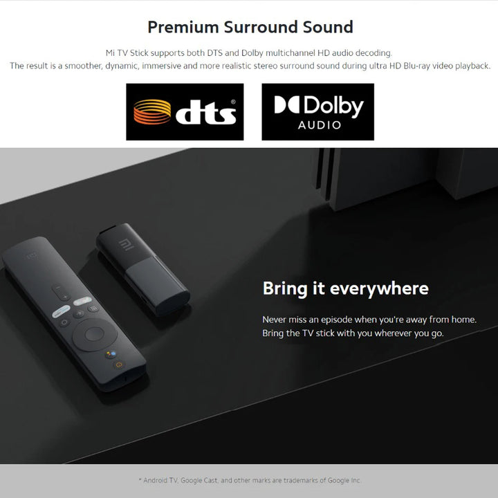 Xiaomi TV Stick Global Version Android TV FDH HDR Quad Core HDMI-compatible 1GB+8GB Bluetooth Wifi Netflix Google Assistant